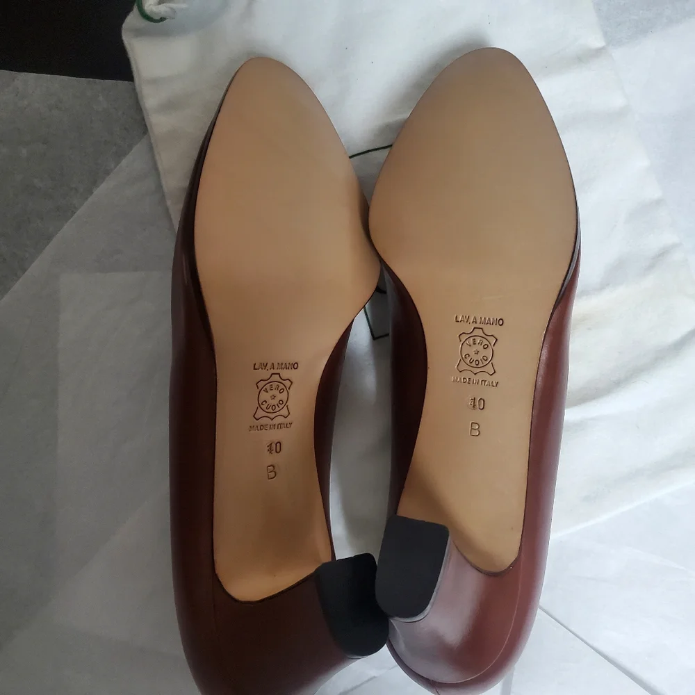 Women Gucci Brown Leather Horsebit Loafer Pump Size 10B - Picture 7 of 7